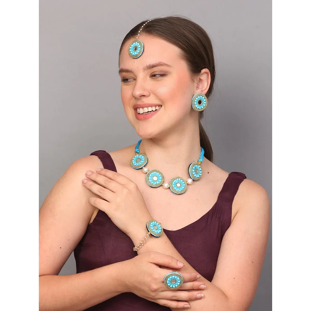 Navy Classic Multi Color Handmade (Shaadi Set) - 221 - KHOJ.CITY