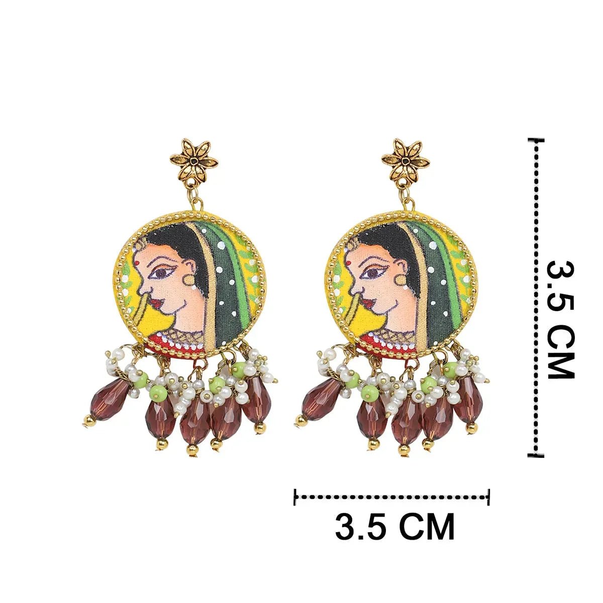 Nayana Haldi Yellow Classic Hand Painted (Necklace Set) HP - NP - 162 - KHOJ.CITY