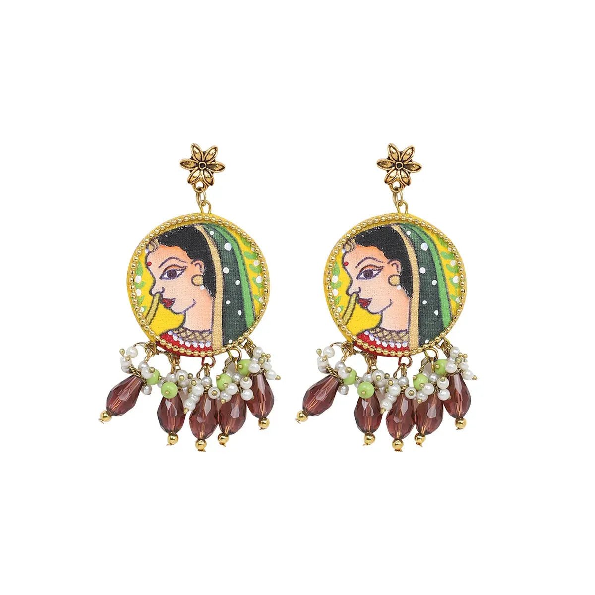 Nayana Haldi Yellow Classic Hand Painted (Necklace Set) HP - NP - 162 - KHOJ.CITY