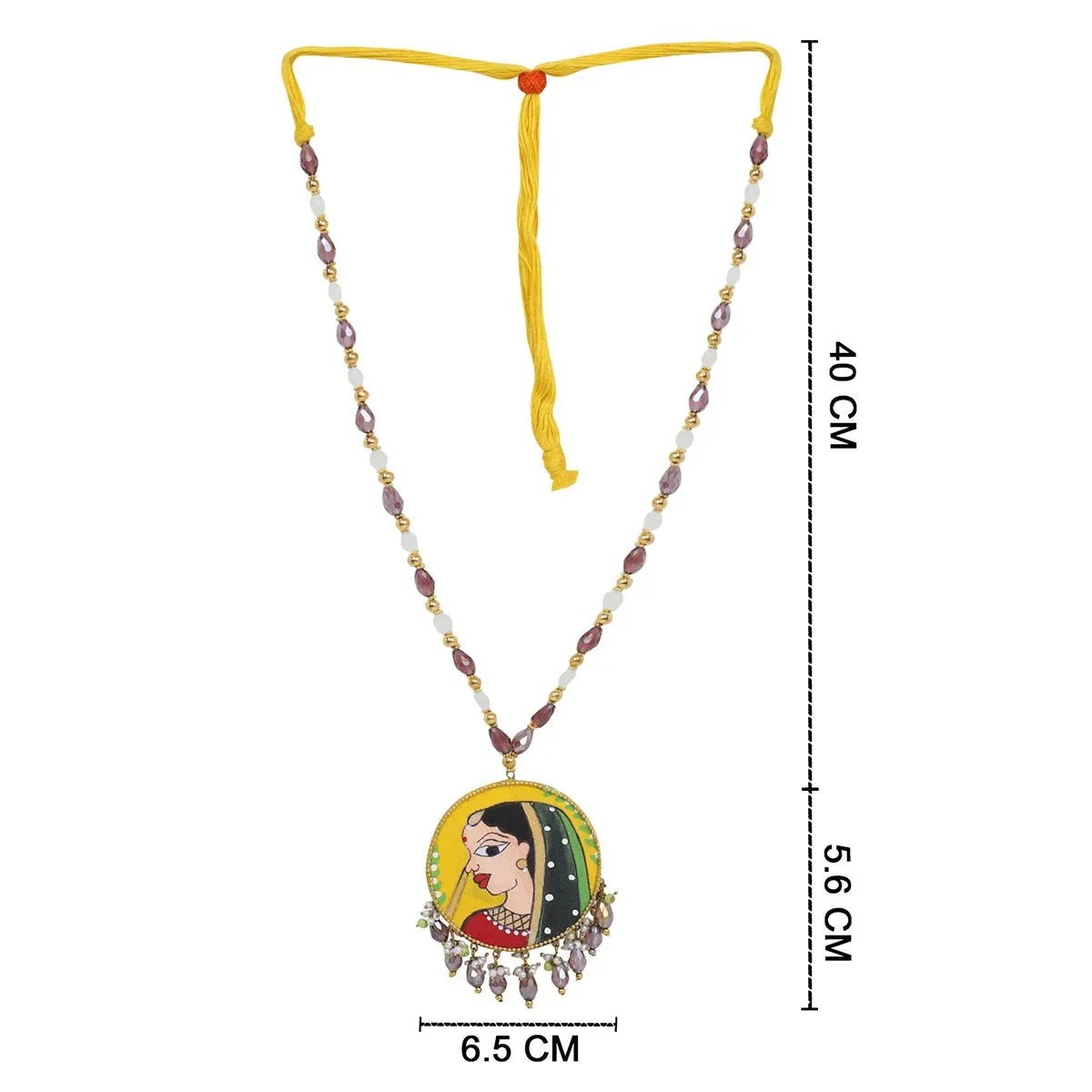 Nayana Haldi Yellow Classic Hand Painted (Necklace Set) HP - NP - 162 - KHOJ.CITY