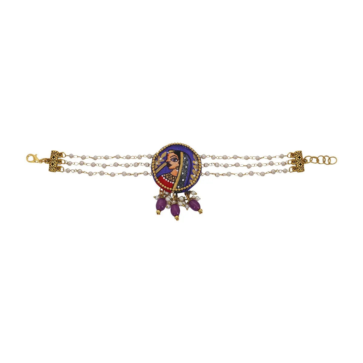 Nayana Purple Traditional Multi Color Handmade (Bracelet) HM - BR - 021 - KHOJ.CITY