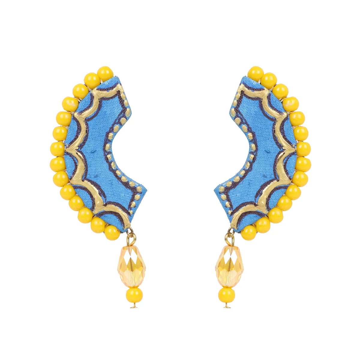 Neela Traditional Multi Color Hand Painted Drop (Earrings) HP - ER - 075 - KHOJ.CITY