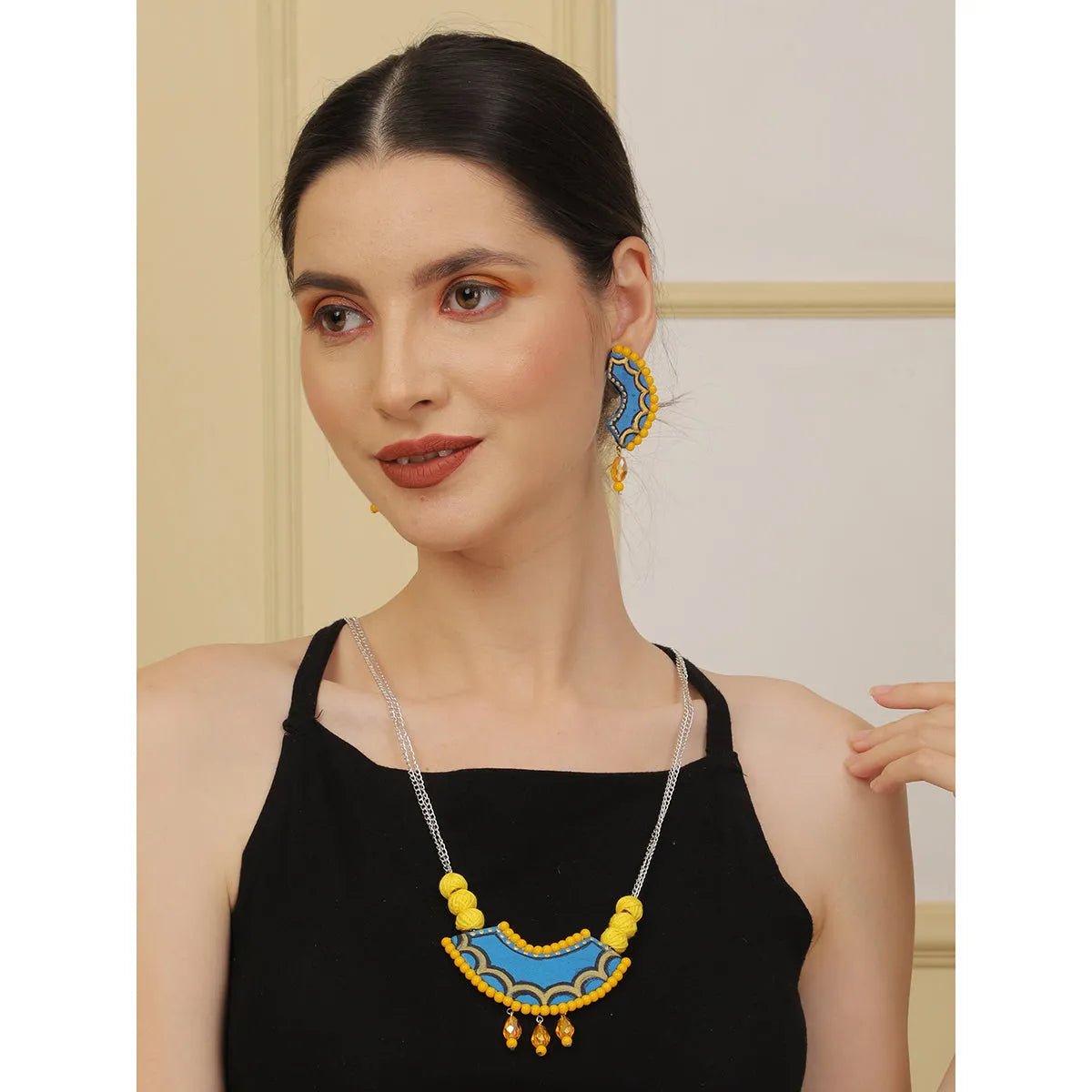 Neela Traditional Multi Color Hand Painted (Necklace set) HP - NP - KHOJ.CITY