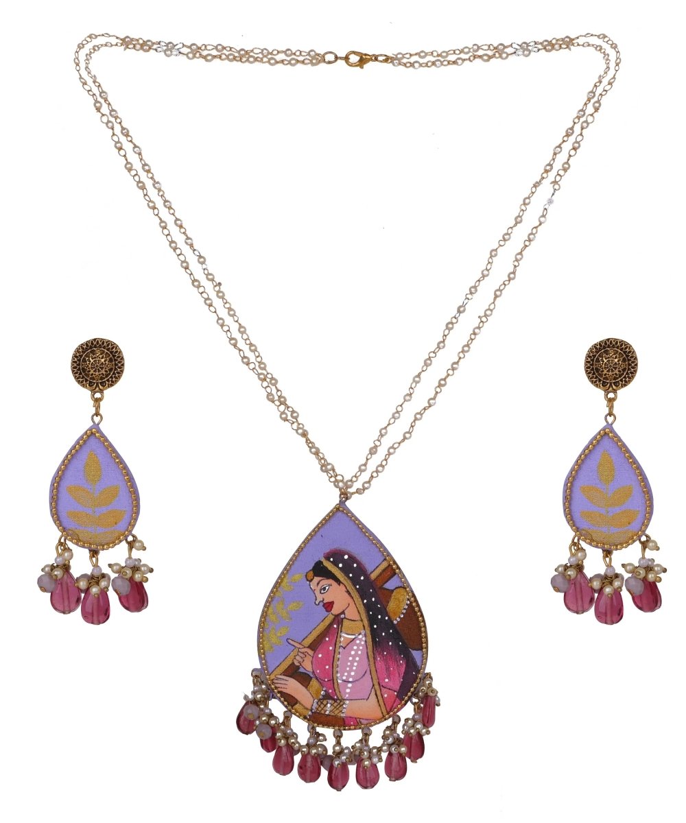 Nishant Classic Lavender Hand Painted (Necklace Set) HP - NP - 159 - KHOJ.CITY