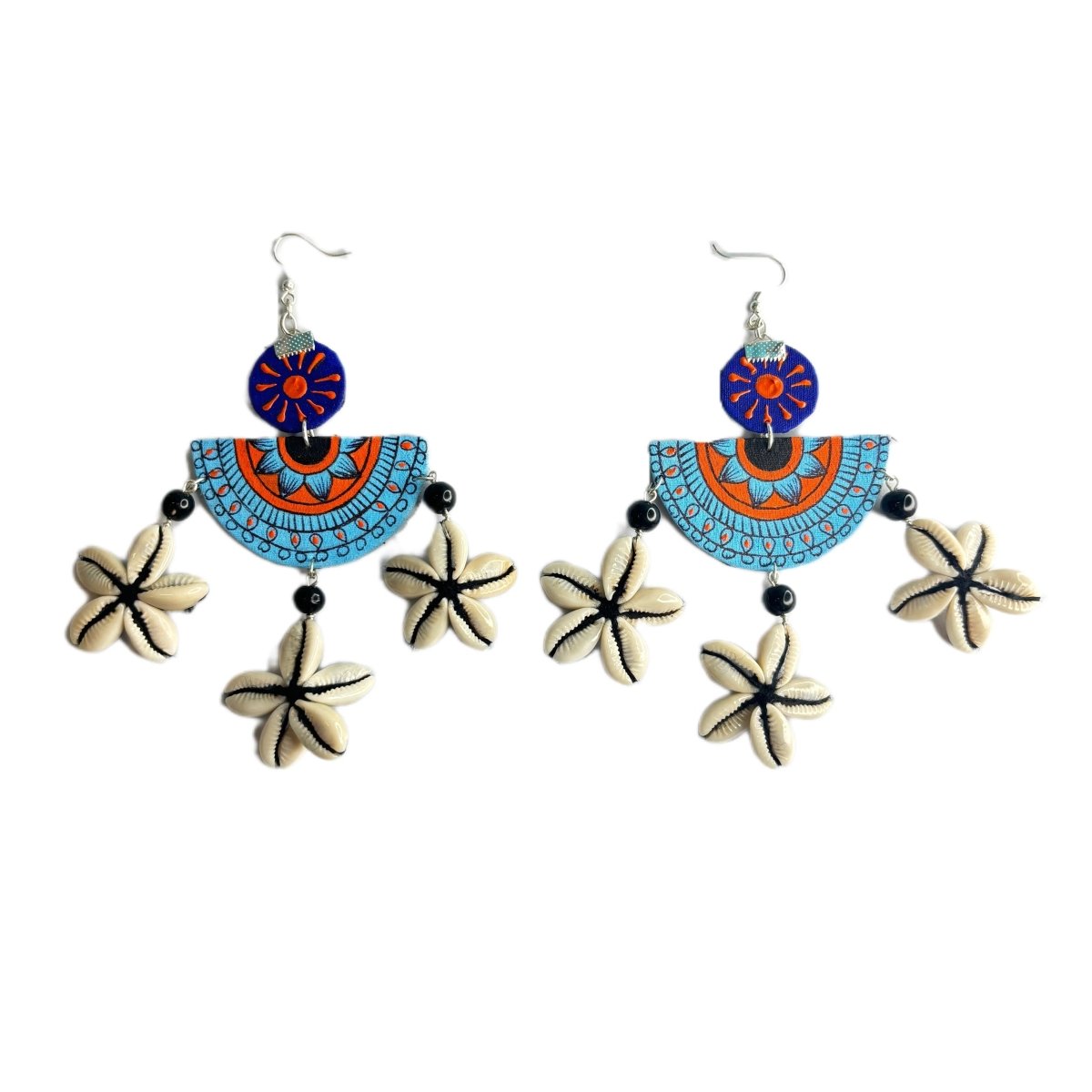 Ocean Light Bohemian Multi Color Hand Painted Drop (Earrings) HP - ER - 149 - KHOJ.CITY