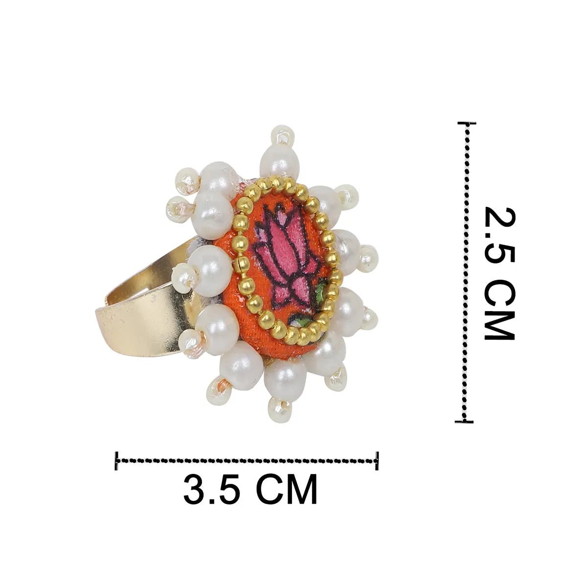 Ochre Classic Multi Color Hand Painted (Ring) HP - RG - 017 - KHOJ.CITY