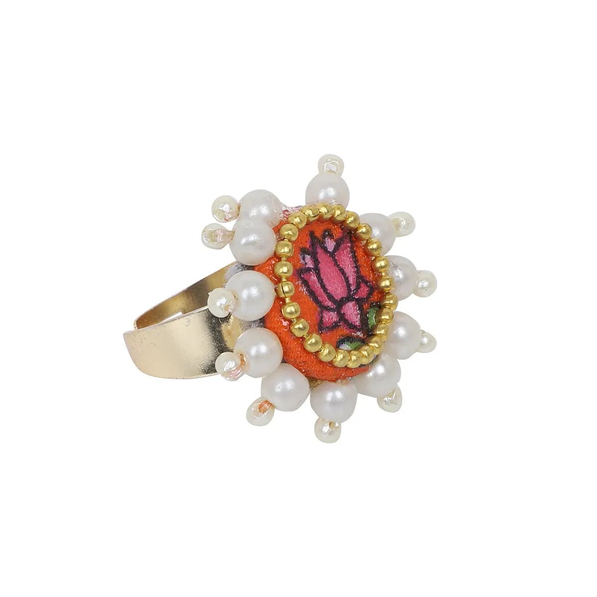 Ochre Classic Multi Color Hand Painted (Ring) HP - RG - 017 - KHOJ.CITY