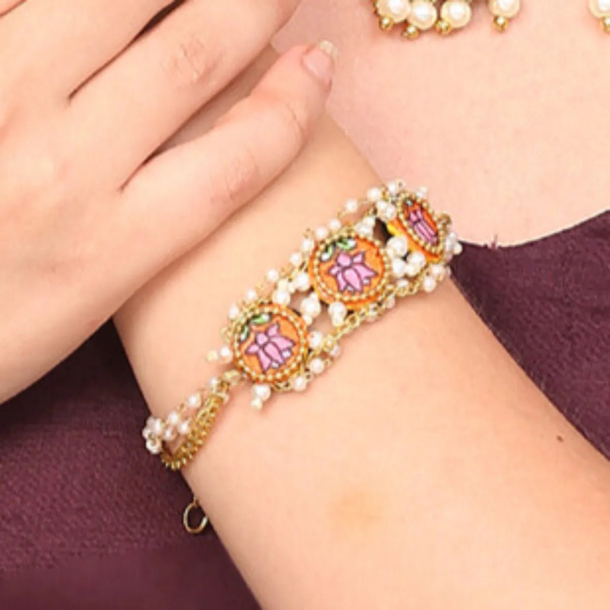 Ochre Classic Orange Hand Painted (Bracelet) HP - BR - 023 - KHOJ.CITY