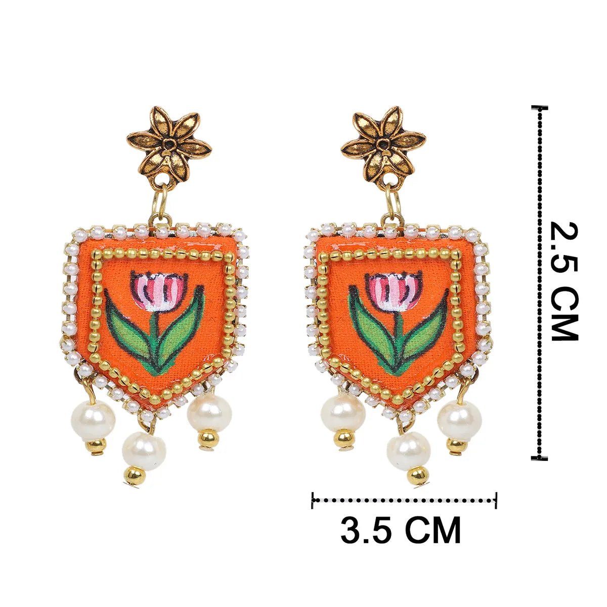 Ochre Classic Orange Handmade (Earrings) HP - ER - KHOJ.CITY