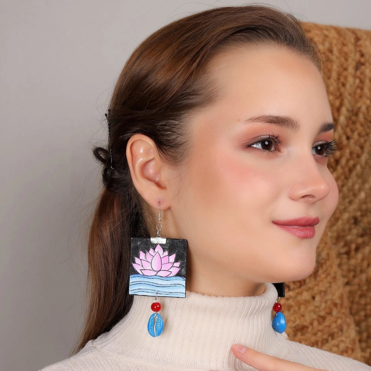 Padmavati Classic Multi Color Hand Painted (Earring) HP - ER - 266 - KHOJ.CITY