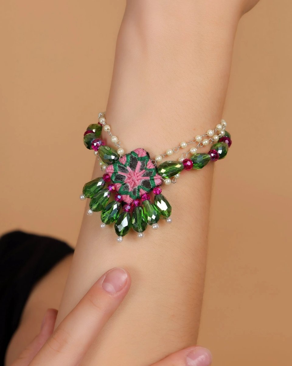 Patalah Mirror Classic Multi Color Handmade Bridal Jewelry (Shaadi Set) - 004 - KHOJ.CITY