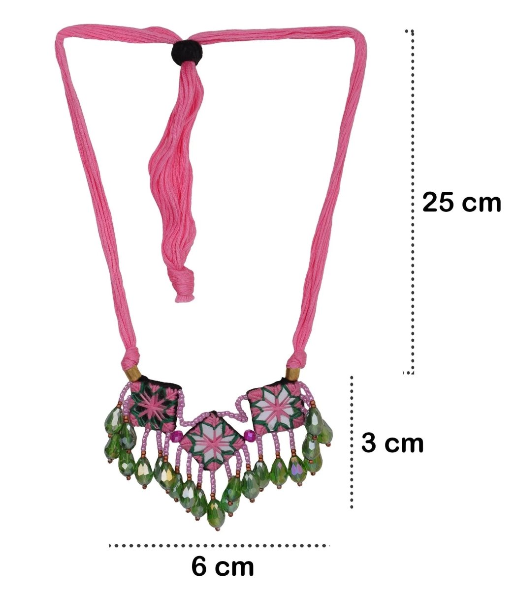 Patalah Mirror Classic Multi Color Handmade Jewelry (Choker) - 219 - KHOJ.CITY