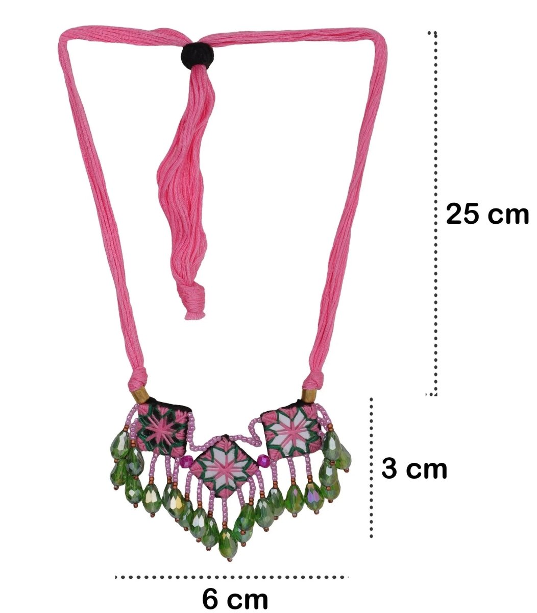 Patalah Mirror Classic Multi Color Handmade Jewelry (Choker Set) - 023 - KHOJ.CITY