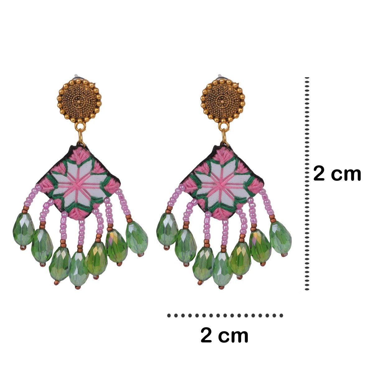 Patalah Mirror Classic Multi Color Handmade Jewelry (Earring) - HM - ER - 267 - KHOJ.CITY