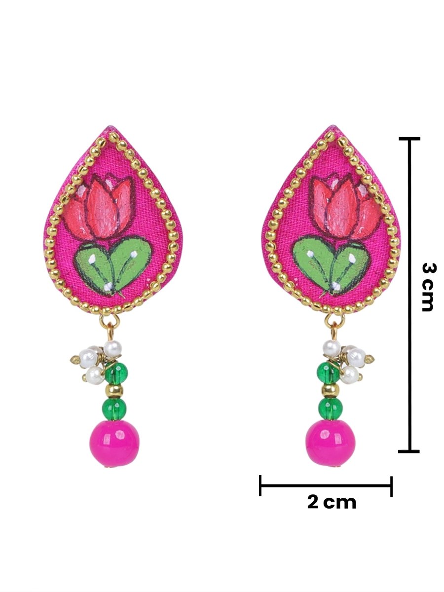 Petal Mini Classic Dark Pink Handmade Stud (Earrings) HP - ER - KHOJ.CITY