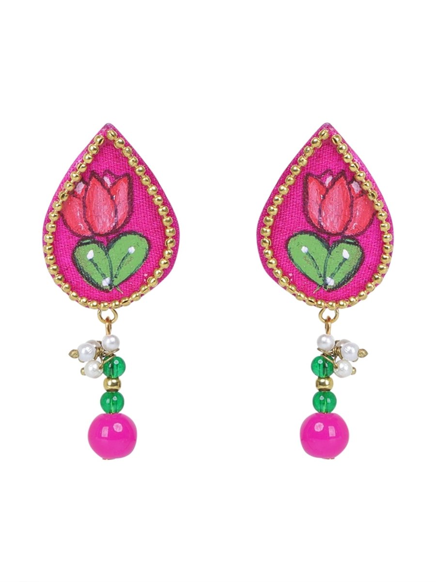 Petal Mini Classic Dark Pink Handmade Stud (Earrings) HP - ER - KHOJ.CITY