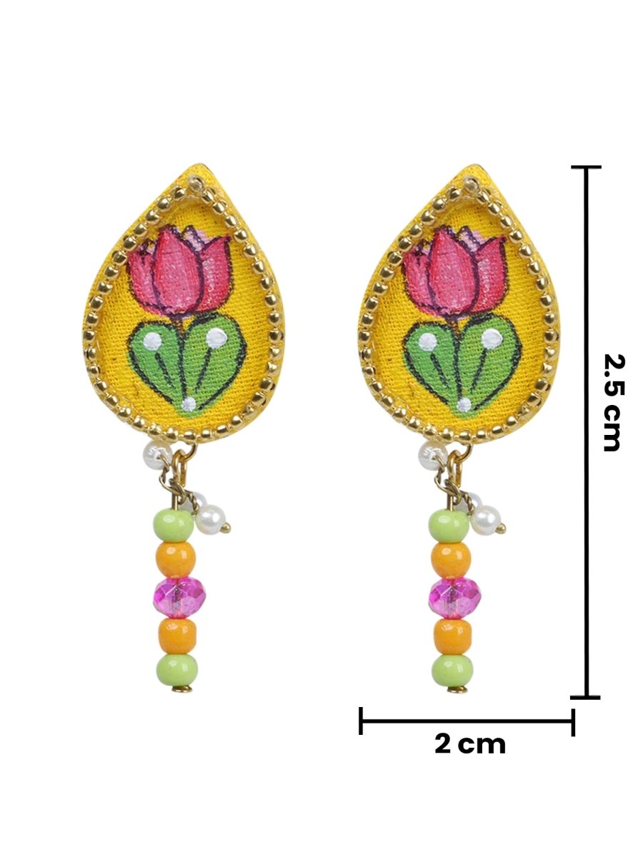 Petal Mini Classic Haldi Yellow Handmade Stud (Earrings) HP - ER - KHOJ.CITY