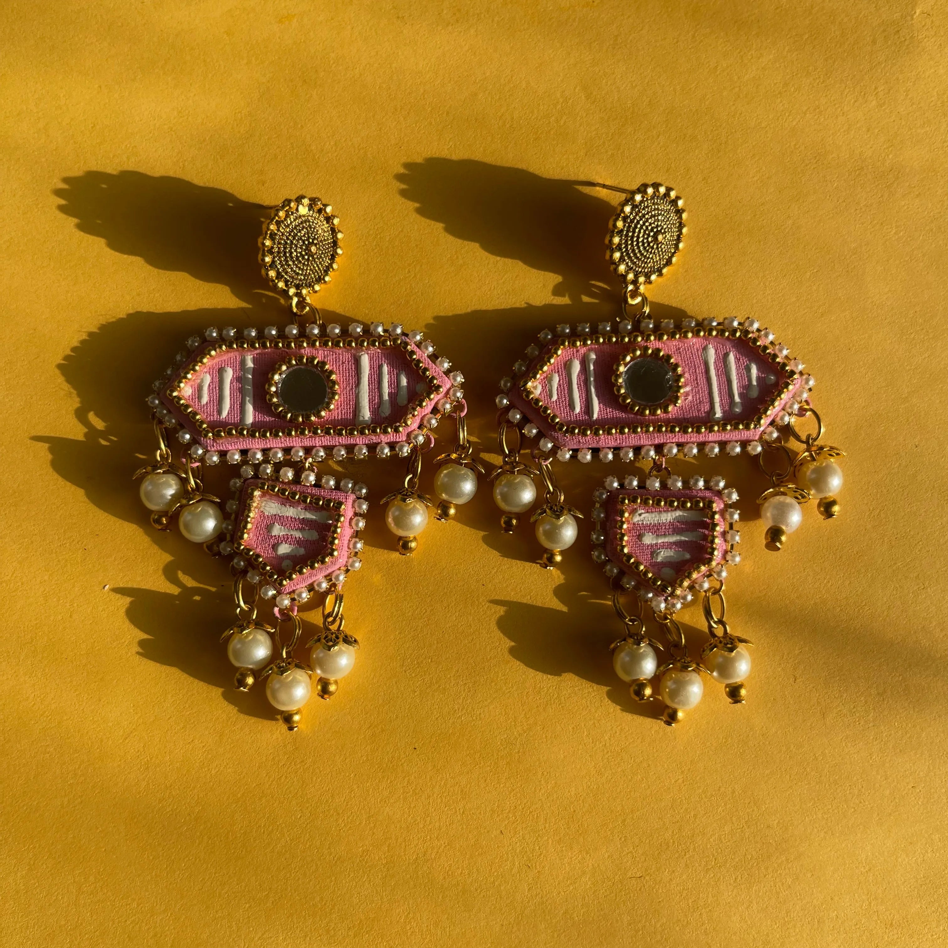 Nalini Traditional Pink Handmade Drop (Earrings) HP-ER- - KHOJ.CITY