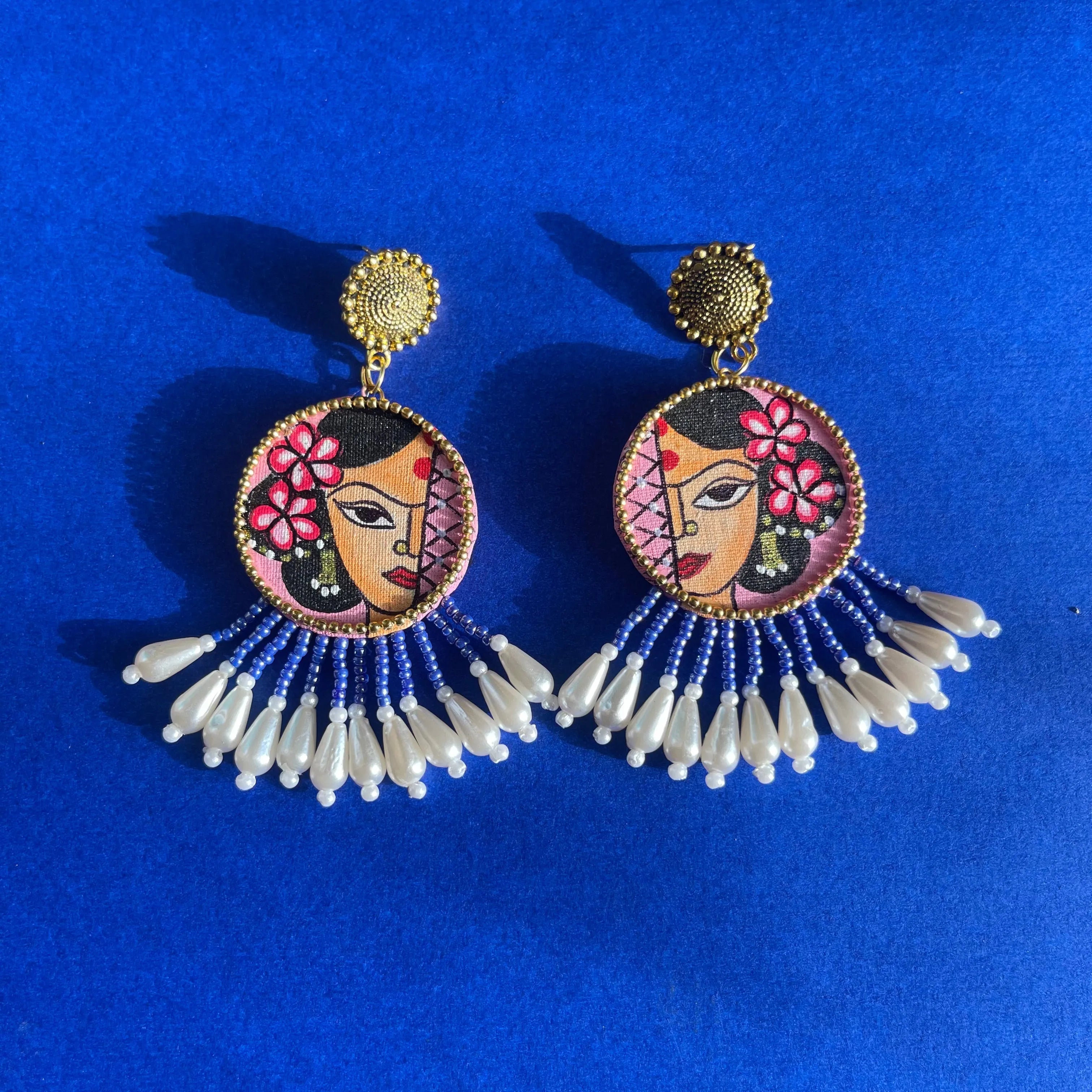 Amyah Traditional Pink Handmade Drop (Earrings) HP-ER- - KHOJ.CITY