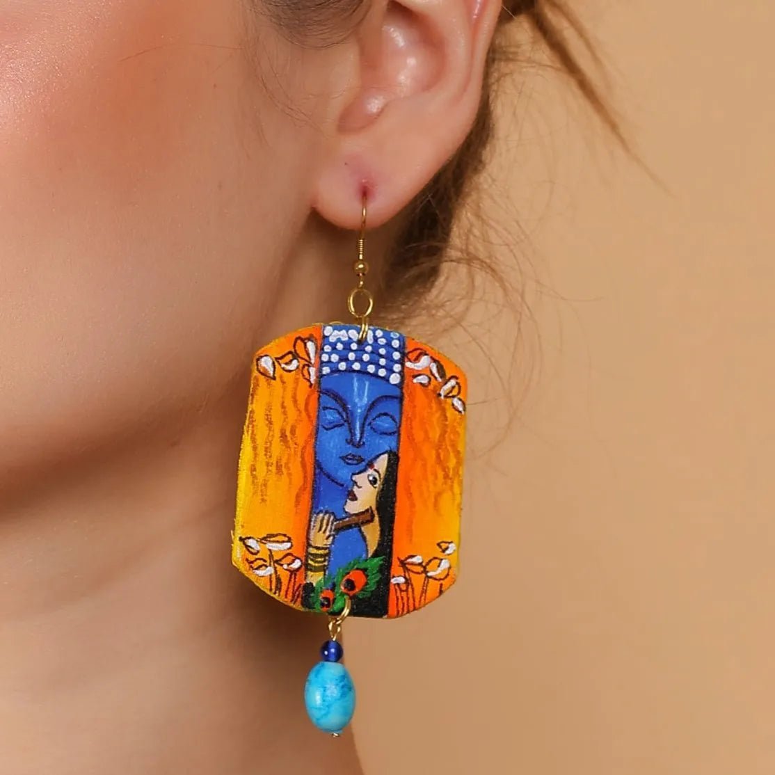 Prem Brij Ke Kanha Traditional Multi Color Hand Painted (Necklace Set) HP - NP - 202 - KHOJ.CITY