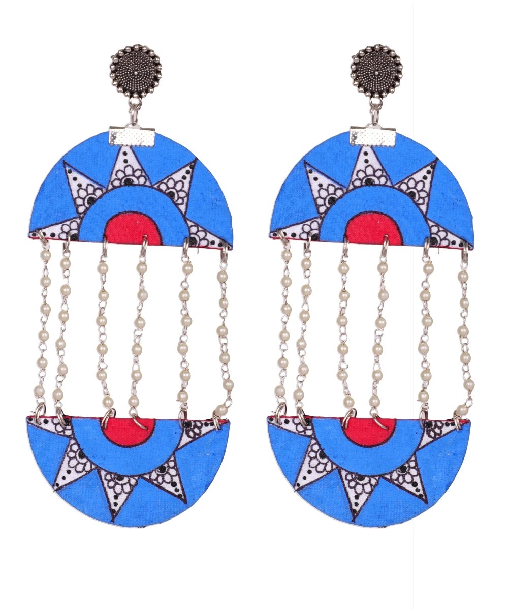 Purnama Traditional Multi Color Hand Painted Drop (Earrings) HP - ER - 164 - KHOJ.CITY