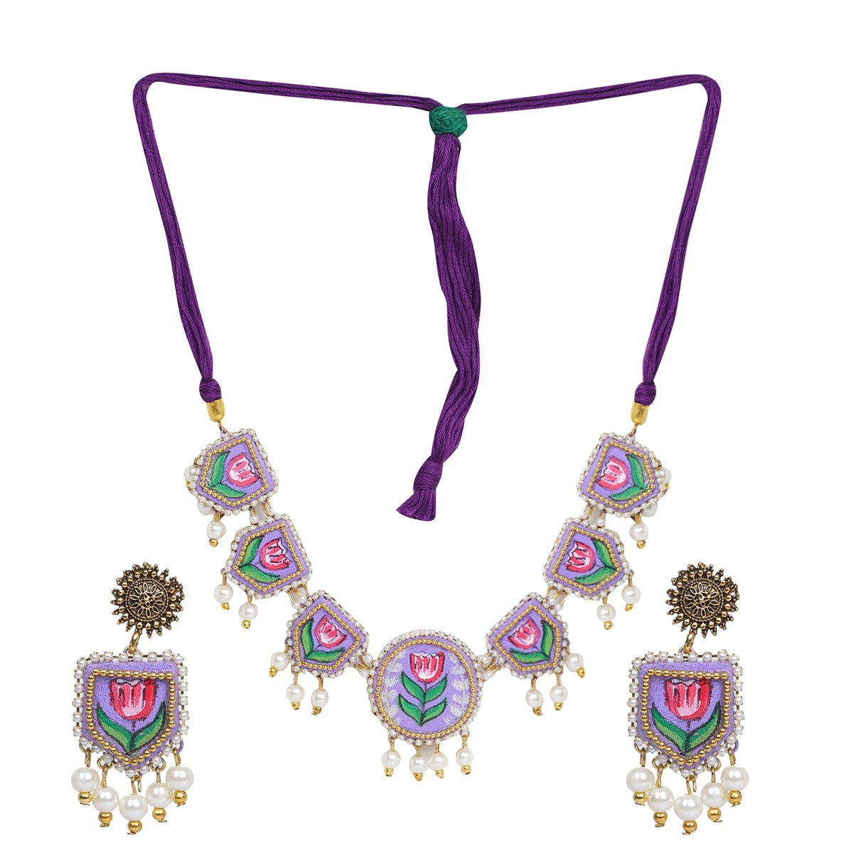 Purply Classic Hand Painted (Choker set) HP - NP - KHOJ.CITY