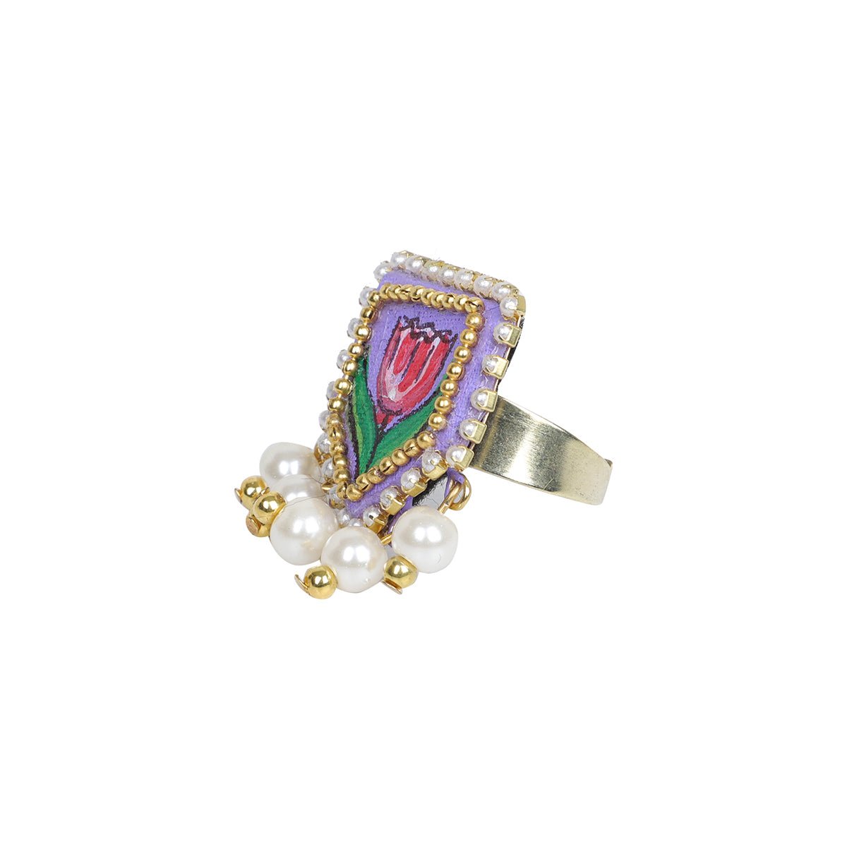 Purply Traditional Multi Color Hand Painted (Ring) HP - RG - KHOJ.CITY