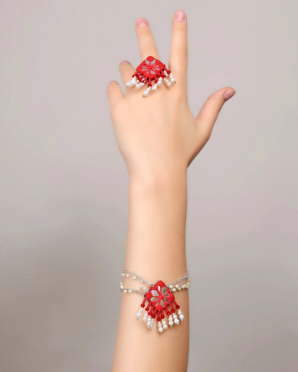 Raani Mirror Traditional Multi Color Handmade Bridal Jewelry (Shaadi Set) - 010 - KHOJ.CITY