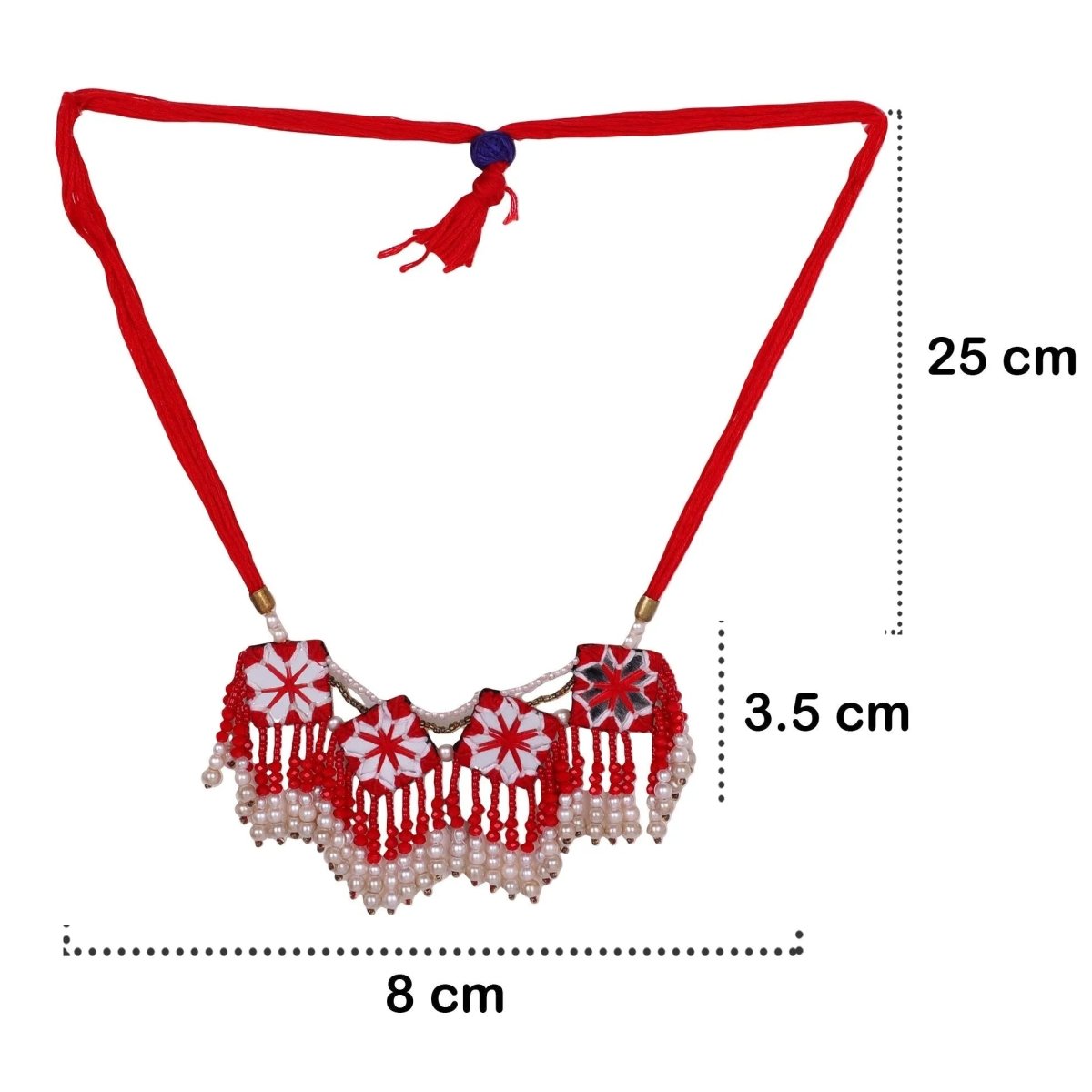 Raani Mirror Traditional Multi Color Handmade Drop (Necklace) HM - NP - 203 - KHOJ.CITY