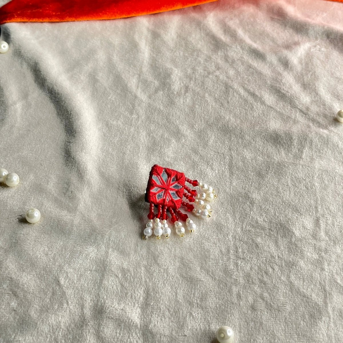 Raani Mirror Traditional Multi Color Handmade (Ring) HM - RG - 010 - KHOJ.CITY