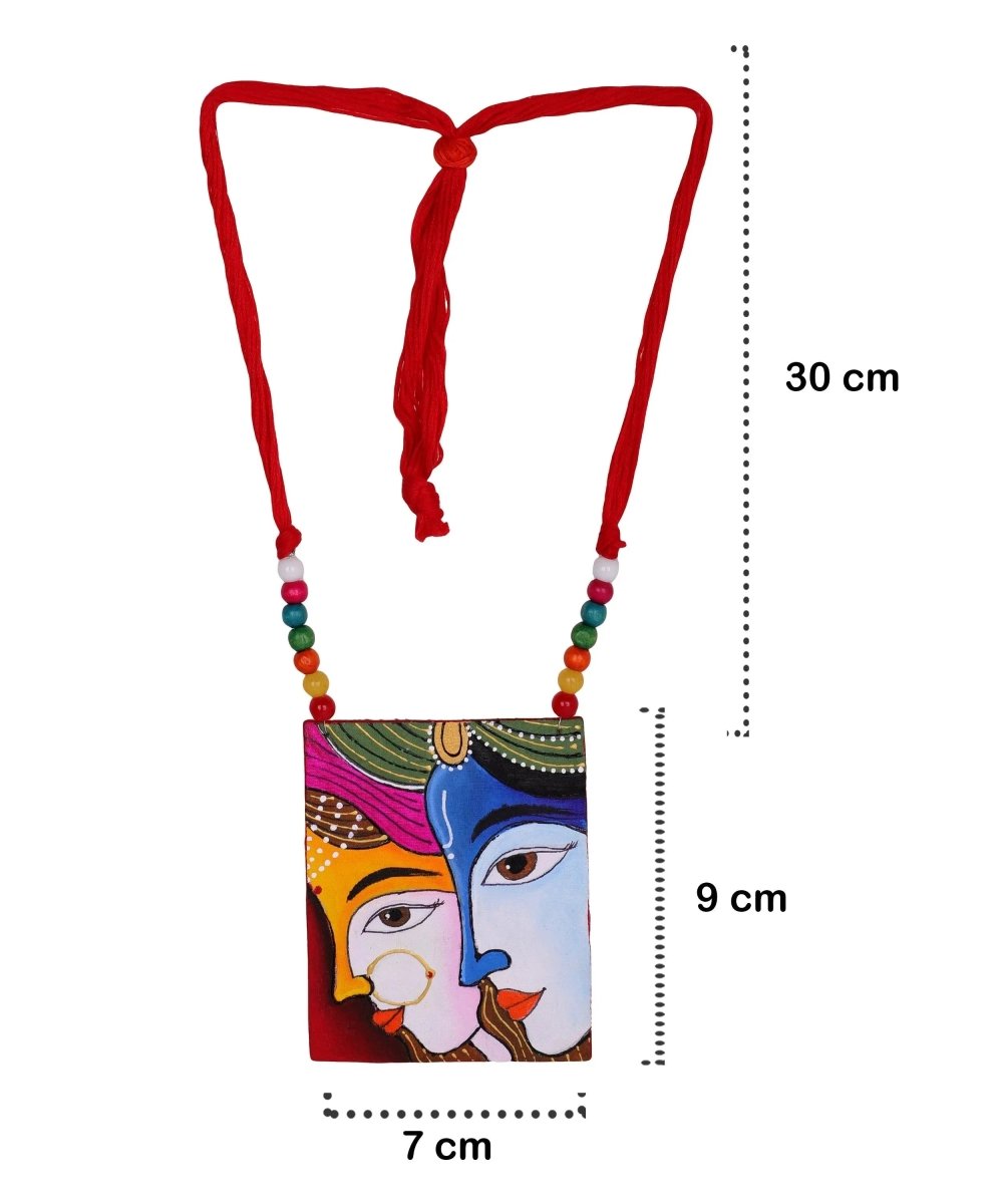 Raasleela Brij Ke Kanha Traditional Multi Color Hand Painted (Necklace Set) HP - NP - 204 - KHOJ.CITY