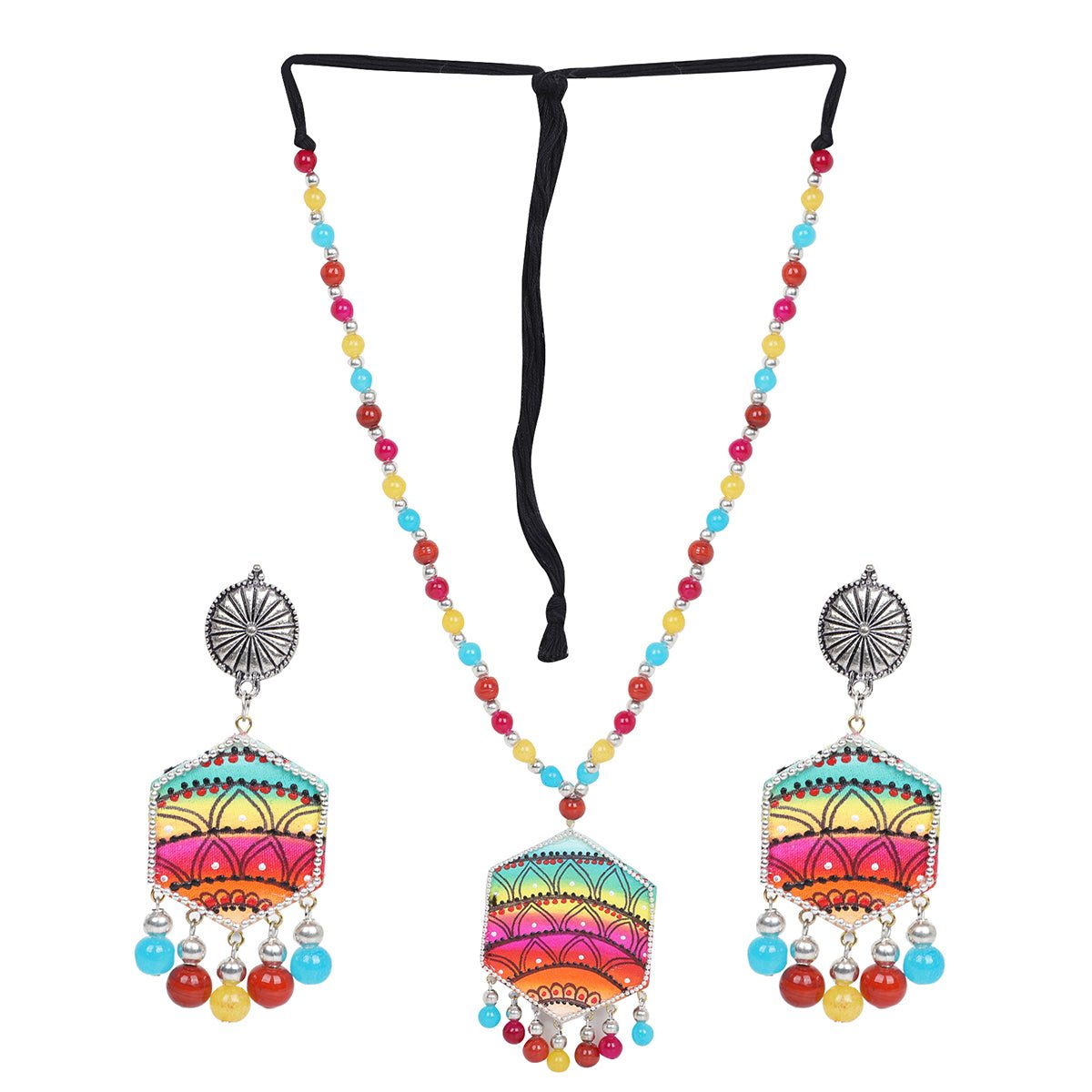 Rainbow Classic Multi Color Hand Painted (Necklace Set) HP - NP - KHOJ.CITY