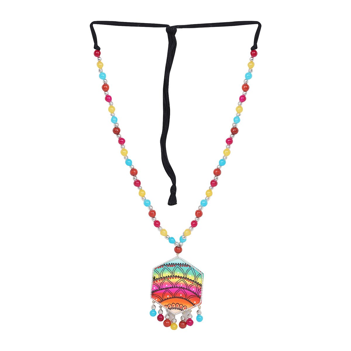 Rainbow Traditional Multi Color Hand Painted (Necklace) HP - NP - KHOJ.CITY