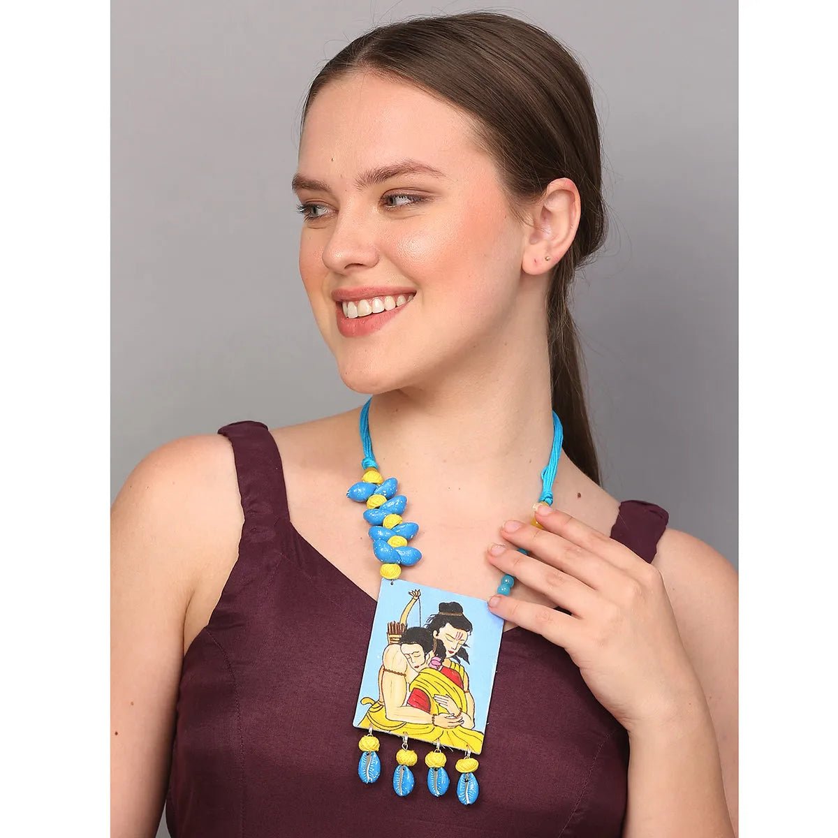 Ram Janaki Traditional Multi Color Hand Painted (Necklace) HP - NP - 100 - KHOJ.CITY