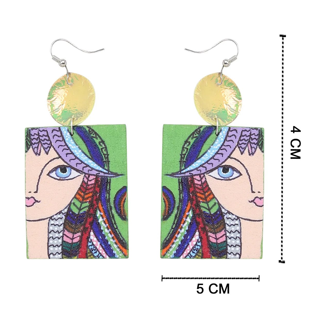 Rangeen Modern Multi Color Hand Painted Drop (Earrings) HP - ER - 168 - KHOJ.CITY