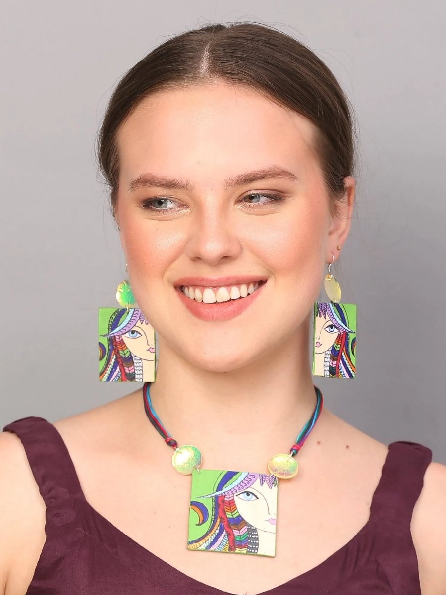 Rangeen Modern Multi Color Handmade (Necklace set) HP - NP - KHOJ.CITY