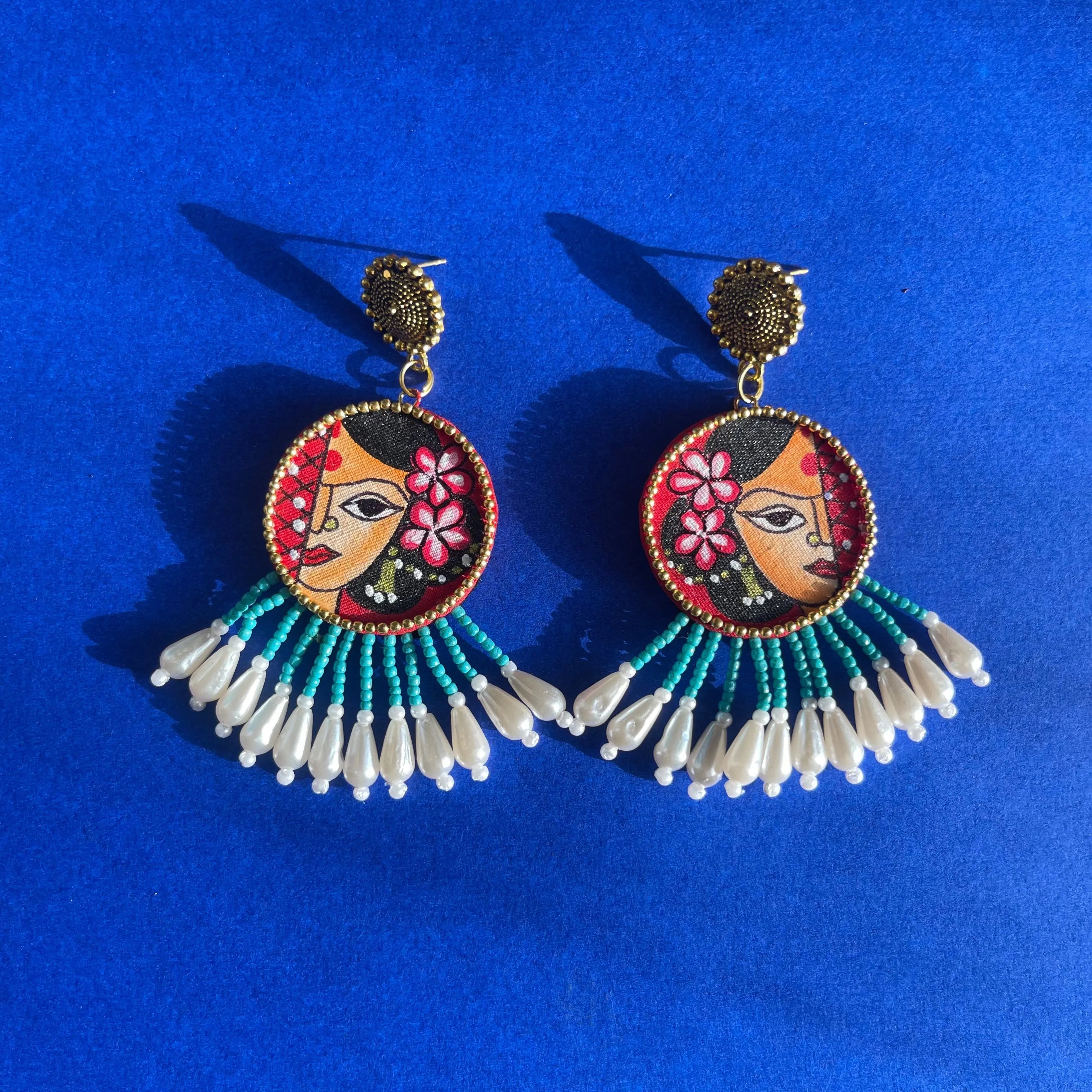 Amyah Traditional Red Handmade Drop (Earrings) HP-ER- - KHOJ.CITY