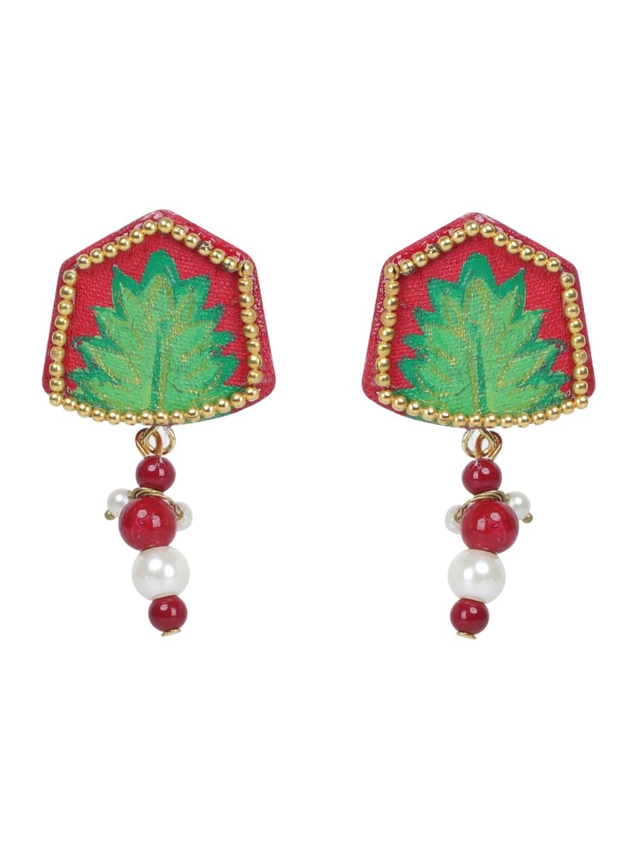 Reni Mini Classic Red Handmade Stud (Earrings) HP - ER - KHOJ.CITY