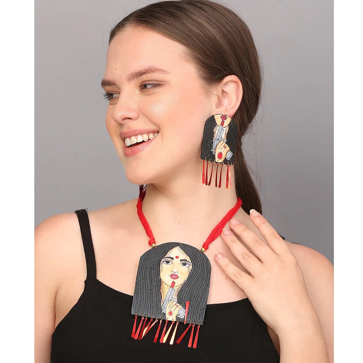 Revolver Rani Urban Naari Bohemian Multi Color Hand Painted (Necklace set) HP - NP - KHOJ.CITY