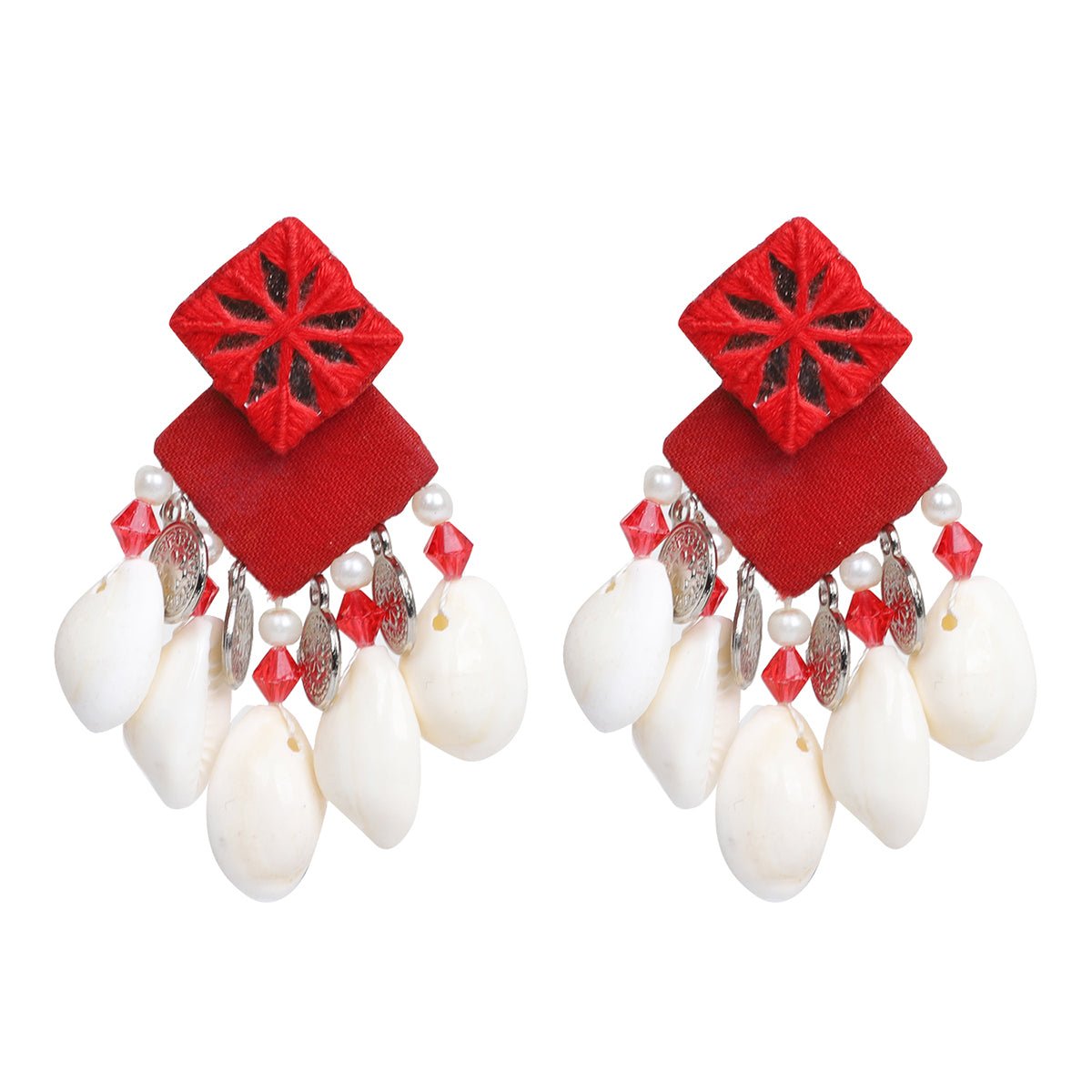 Ruby Traditional Multi Color Handmade Stud (Earrings) HM - ER - 056 - KHOJ.CITY