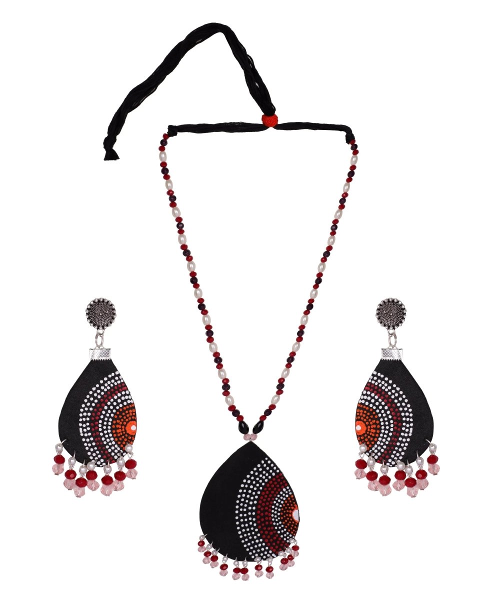 Sable Dot Multi Color Hand Painted (Necklace Set) HP - NP - 207 - KHOJ.CITY