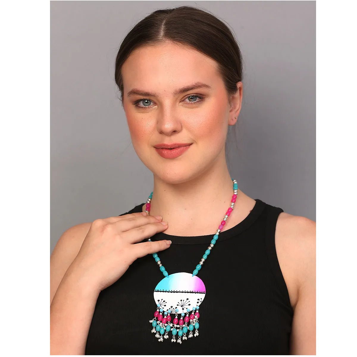 Sage Rosa Blue Classic Handmade (Necklace) HM - NP - KHOJ.CITY