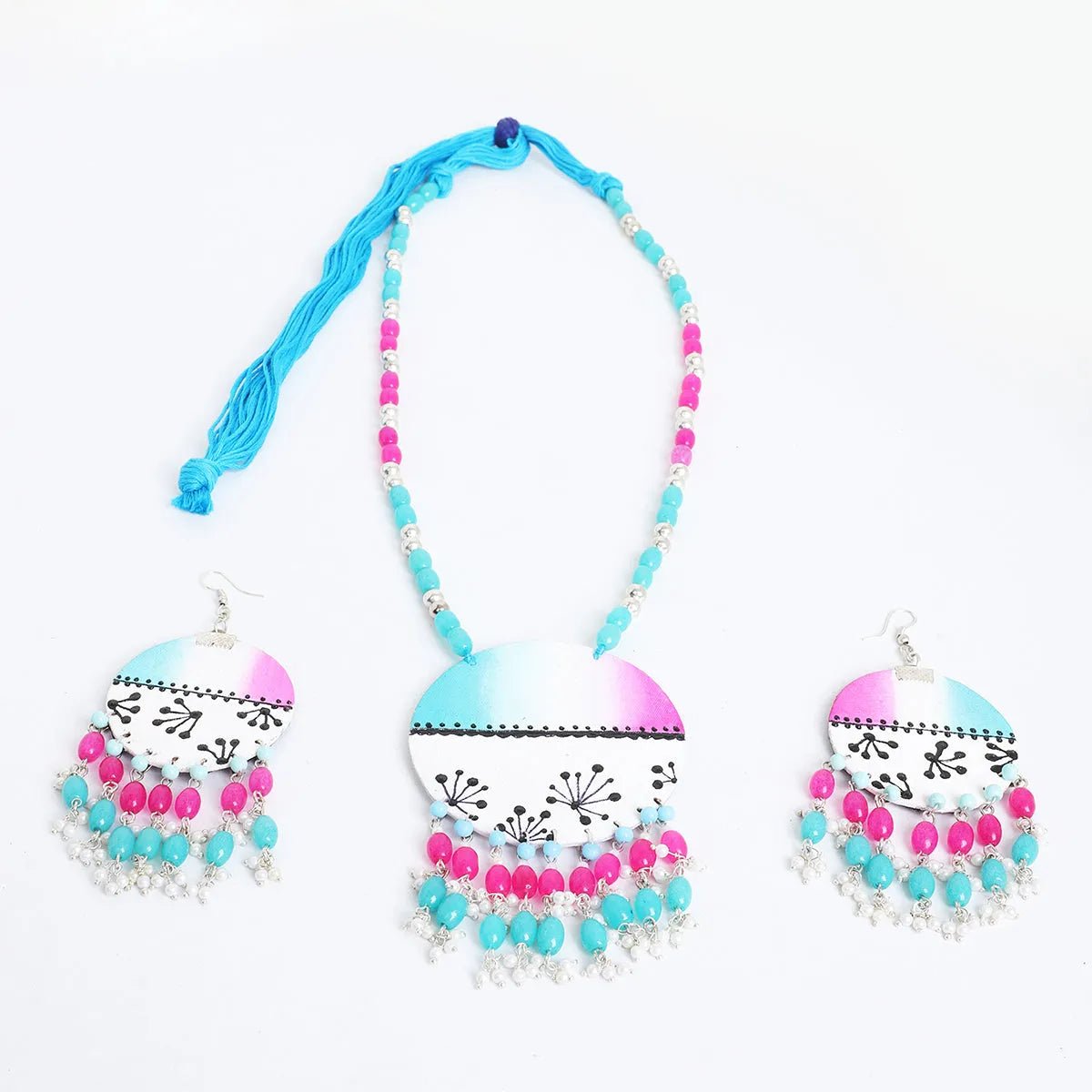 Sage Rosa Blue Classic Handmade (Necklace set) HM - NP - KHOJ.CITY