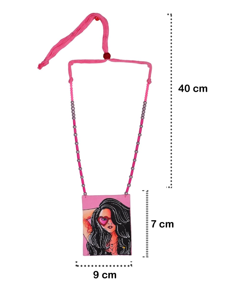 Sassy Urban Naari Bohemian Multi Color Hand Painted (Necklace Set) HP - NP - 209 - KHOJ.CITY