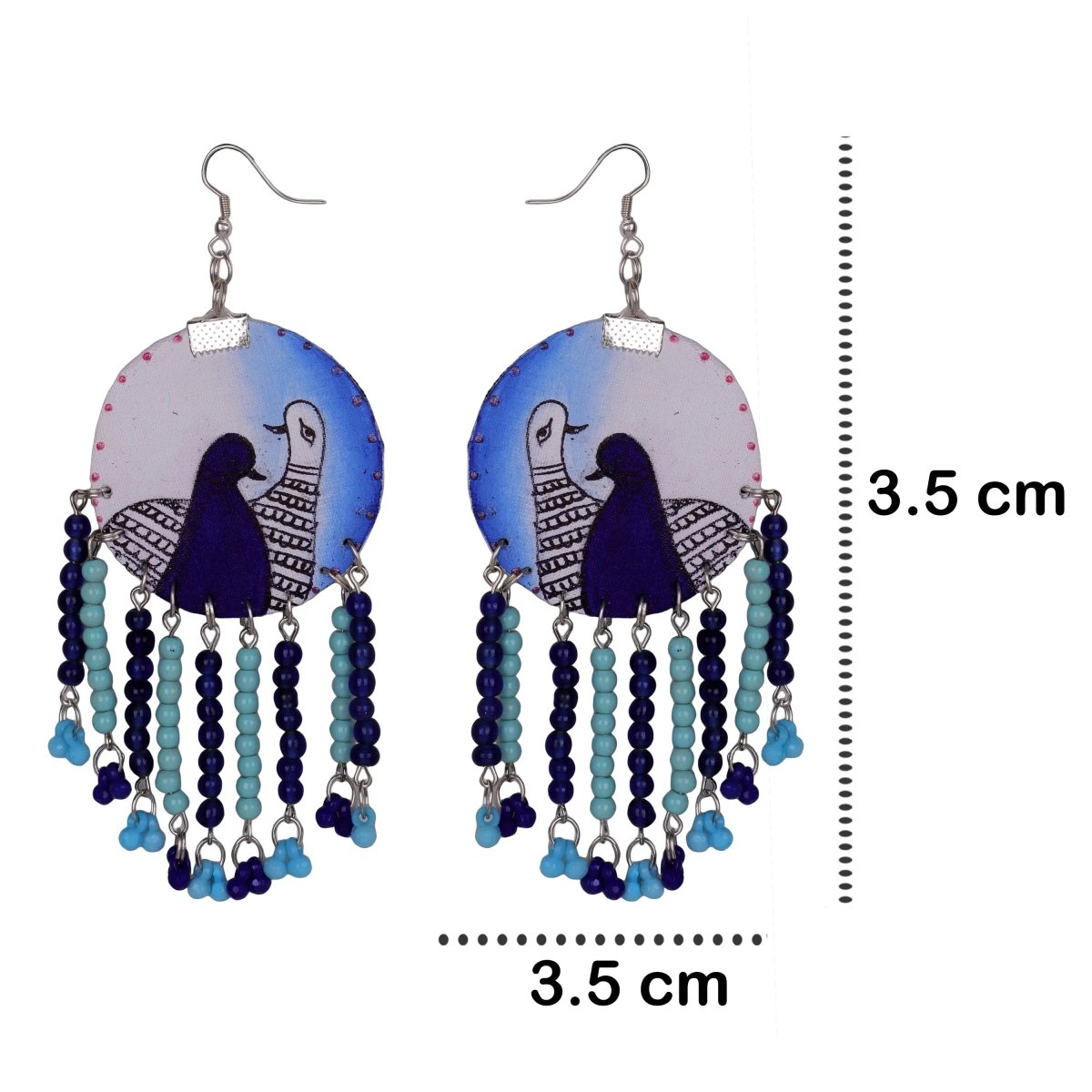 Seville Traditional Multi Color Hand Painted Drop (Earrings) HP - ER - 179 - KHOJ.CITY