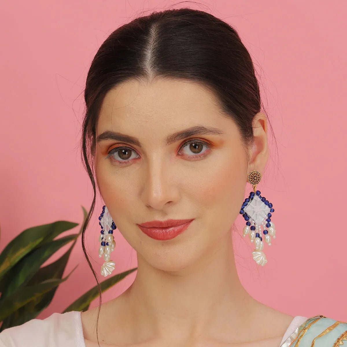 Sheesha Multi Color Handmade Drop (Earrings) HM - ER - KHOJ.CITY