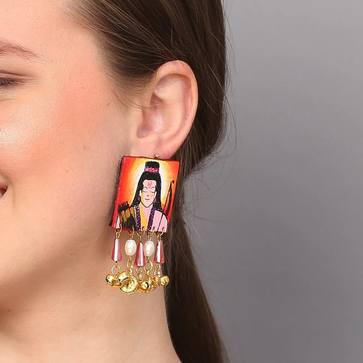 Siya Ram Traditional Multi Color Handmade (Earrings) HP - ER - KHOJ.CITY