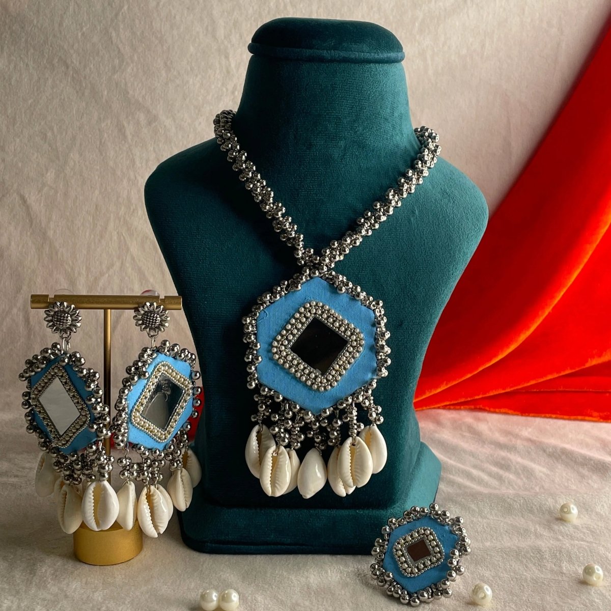 Skye Classic Multi Color Handmade Bridal Jewelry (Shaadi Set) - 009 - KHOJ.CITY