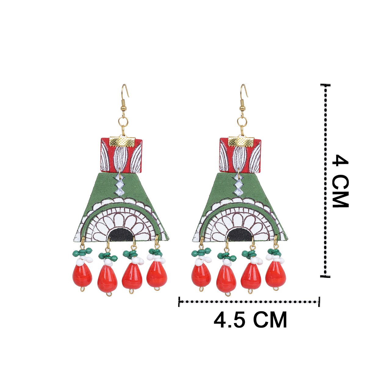 Sorrel Modern Multi Color Hand Painted Drop (Earrings) HP - ER - 181 - KHOJ.CITY