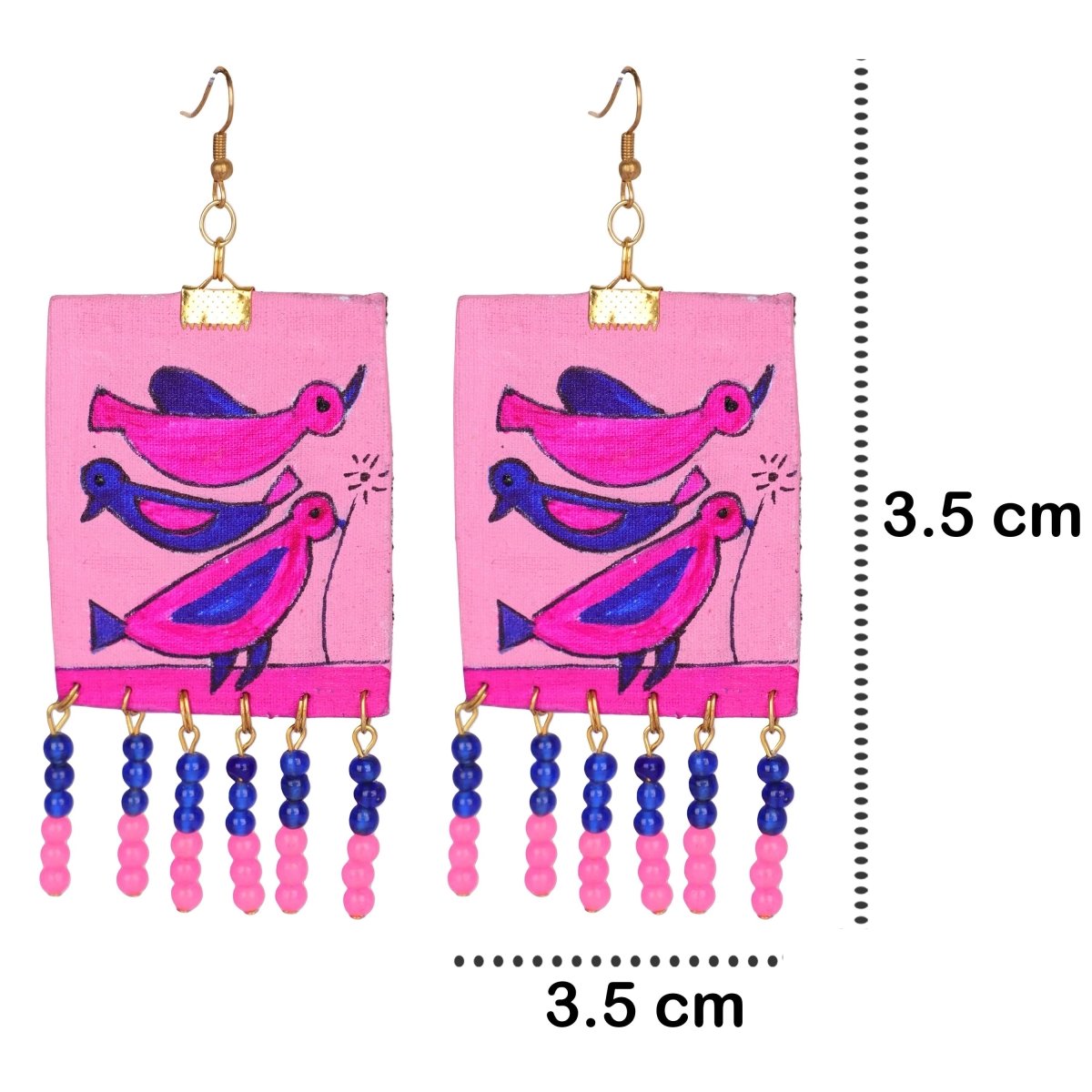Spiti Traditional Multi Color Hand Painted Drop (Earrings) HP - ER - 182 - KHOJ.CITY